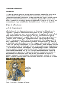 Humanisme et Renaissance Introduction Le XVe et le XVIe siècle