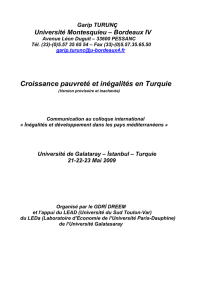 Croissance, pauvreté et inégalités en Turquie