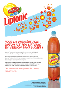 Pour la Première fois, liPton ice tea liPtonic en version