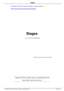 Stages - UFR AES - Université Paris 8