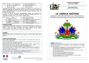 le créole haïtien - lgidf