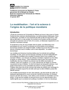 La mod&eacute;lisation : l`art et la science &agrave; l`origine de la politique mon&eacute;taire