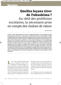 Focus sur Fukushima les chaines de valeur