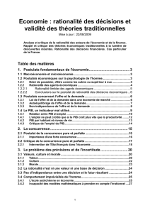 Economie : rationalité des décisions et validité des théories