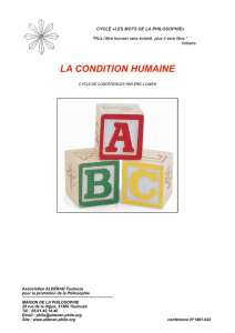 La condition humaine - Association ALDERAN