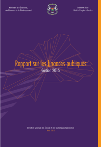 Rapport sur les finances publiques gestion 2015