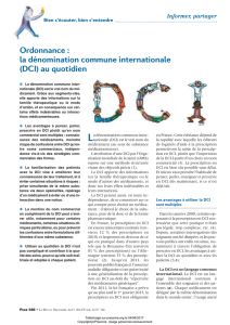 Ordonnance : la dénomination commune internationale (DCI) au