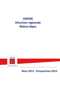Bilan 2012 et perspectives 2013 - ADEME Rhone