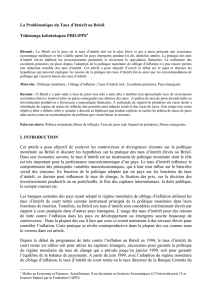 La Problématique du Taux d`Intérêt au Brésil Tshimanga - APEB-FR