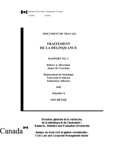 traitement de la délinquance - Publications du gouvernement du