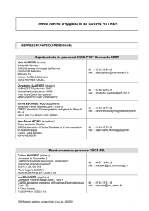 Reprsentants du personnel - titulaires et supplants - CNRS