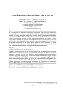 Simplification syntaxique de phrases pour le français