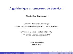 Algorithmique et structures de données I