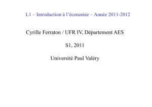 Cyrille Ferraton / UFR IV, Département AES S1, 2011 Université