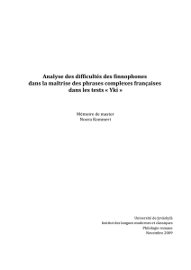 Analyse des difficultés des finnophones dans la maîtrise des