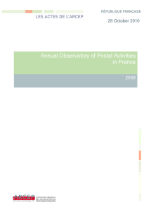 Annual Observatory of Postal Activities in France for 2009