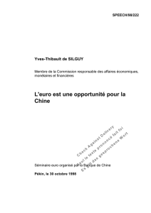 L`euro est une opportunité pour la Chine