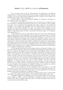 Article Collège de l`Encyclopédie (d`Alembert)