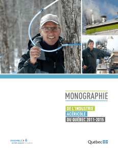 Monographie de l`industrie acéricole Québec