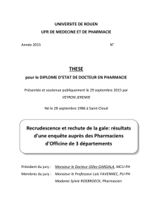 THESE Recrudescence et rechute de la gale: résultats d