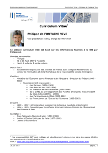 Curriculum Vitae - Philippe de FONTAINE VIVE CURTAZ