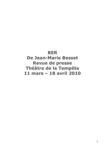 RER, de Jean-Marie Besset. - dominiquechristophelagence