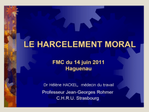 HARCELEMENT MORAL AU TRAVAIL - FMC