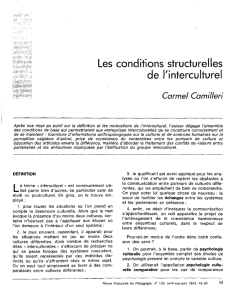 Les conditions structurelles de l`interculturel Carmel Camilleri