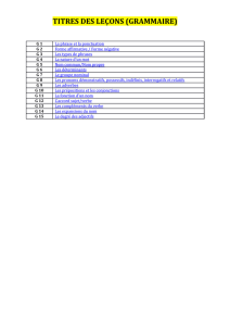 titres des leçons (grammaire)