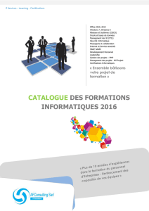 Catalogue des Formations Informatiques 2016
