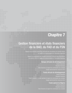 Gestion financière et états financiers de la BAD, du FAD et du FSN