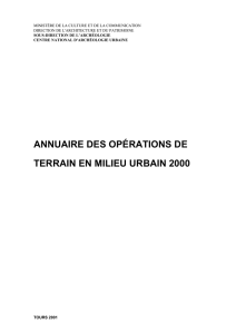 annuaire des opérations de terrain en milieu urbain 2000