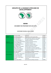 2012-2016 - Benin - Country Strategy Paper