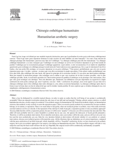 Chirurgie esthétique humanitaire Humanitarian aesthetic surgery
