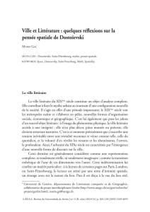 Ville et littérature : quelques réflexions sur la pensée spatiale de