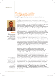 L`insight en psychiatrie : concept et applications