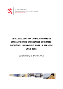 13e actualisation du programme de stabilité et de croissance du