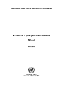 Examen de la politique d`investissement-Djibouti (Résumé)