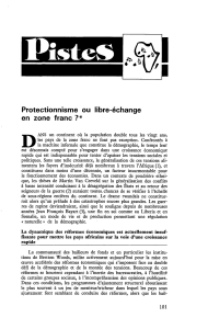 Protectionnisme ou libre échange en zone franc