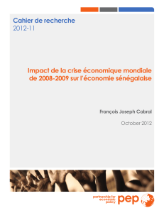 Cahier de recherche 2012-11 Impact de la crise économique
