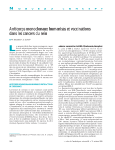 Anticorps monoclonaux humanisés et vaccinations dans les cancers