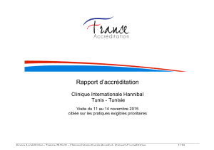 Rapport d`accréditation Clinique Hannibal 16 dec 2015
