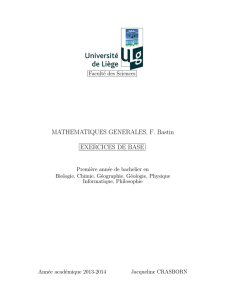 MATHEMATIQUES GENERALES, F. Bastin - Unité AFO