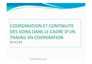 coordination et continuite des soins dans le cadre d`un travail en