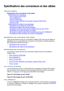 Spécifications des connecteurs et des câbles