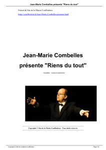 Jean-Marie Combelles présente "Riens du tout"