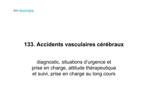 133. Accidents vasculaires cérébraux