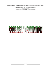 Code de l`Information 2012