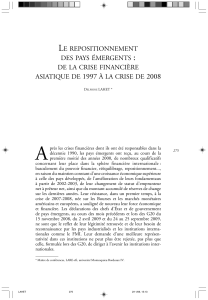 LE REPOSITIONNEMENT DES PAYS ÉMERGENTS DE LA CRISE