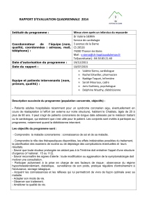 Rapport évaluation quadriennale cardiologie